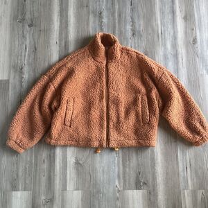 Urban Outfitters Willow Fleece Teddy Jacket Women's OrangeOversized Coat -Small